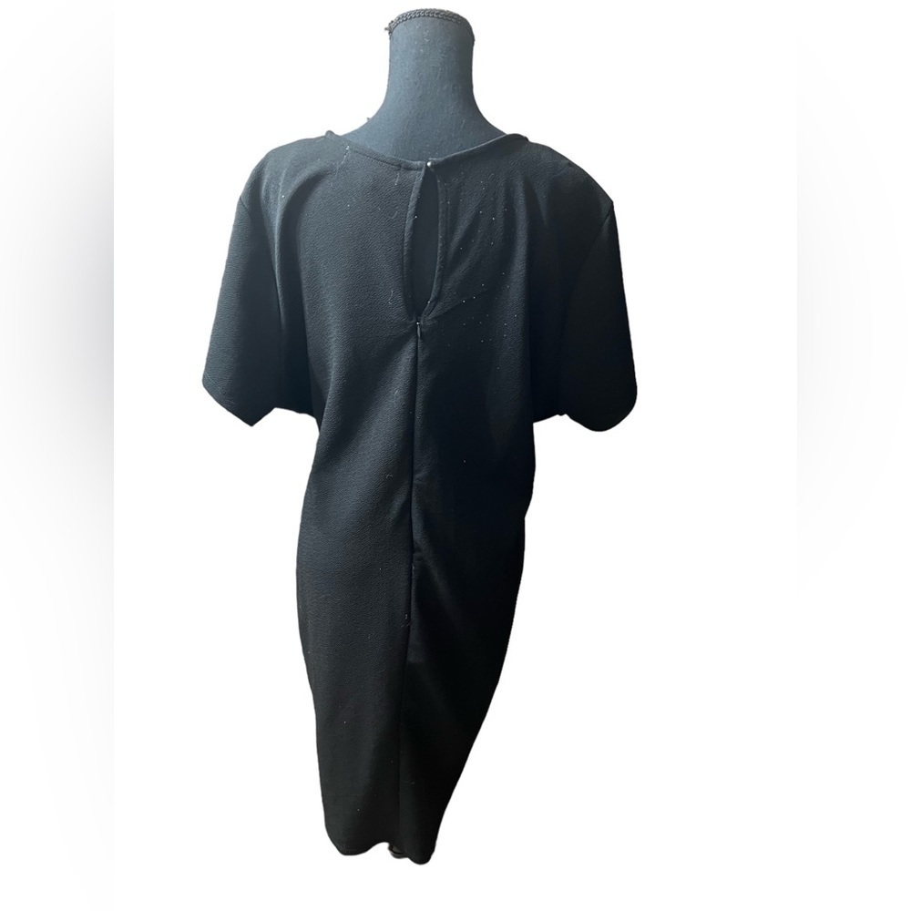 ALMOST FAMOUS Black Asymetrical Faux Wrap Plus-Sized Dress - Picture 3 of 6